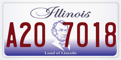 IL license plate A207018