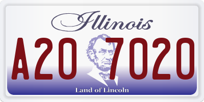 IL license plate A207020