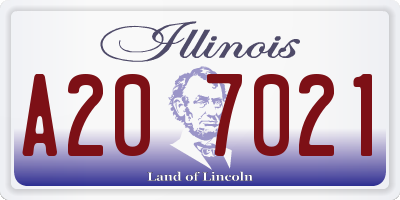 IL license plate A207021