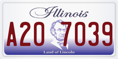 IL license plate A207039