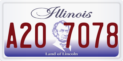 IL license plate A207078