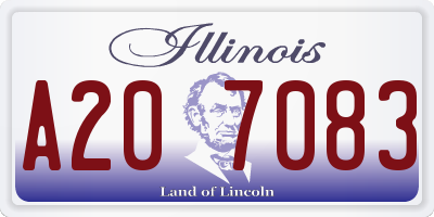 IL license plate A207083