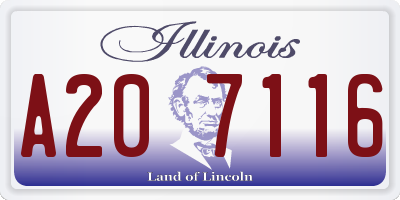 IL license plate A207116