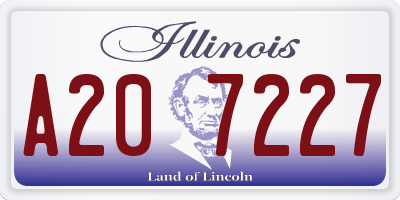 IL license plate A207227