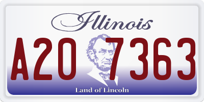 IL license plate A207363