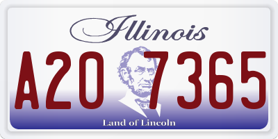 IL license plate A207365