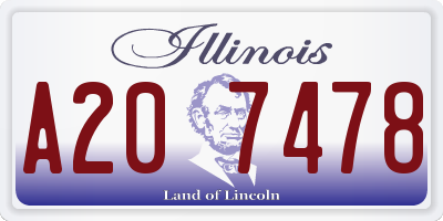 IL license plate A207478