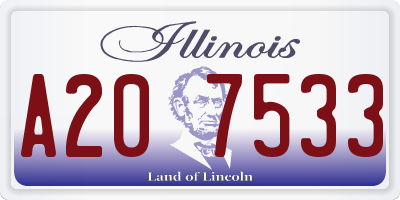 IL license plate A207533