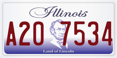 IL license plate A207534