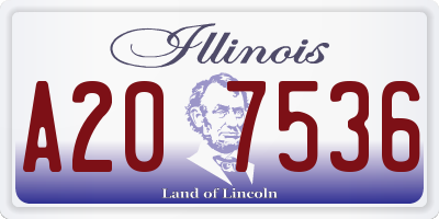 IL license plate A207536