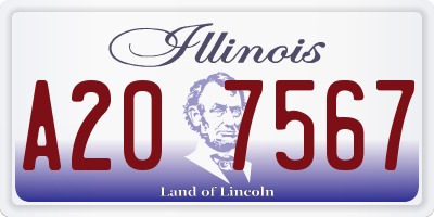 IL license plate A207567