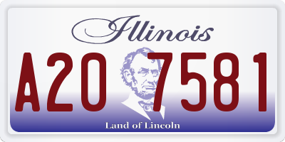 IL license plate A207581
