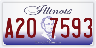IL license plate A207593