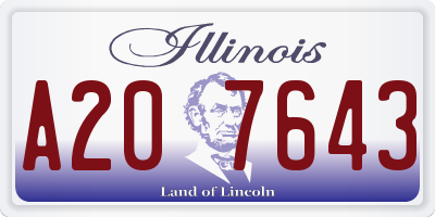 IL license plate A207643