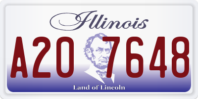 IL license plate A207648
