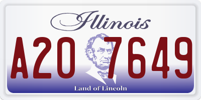 IL license plate A207649