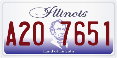 IL license plate A207651
