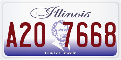 IL license plate A207668