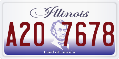 IL license plate A207678