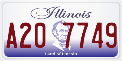 IL license plate A207749