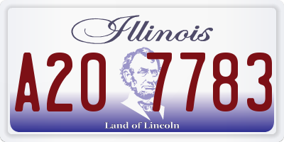 IL license plate A207783