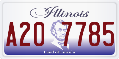 IL license plate A207785