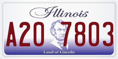 IL license plate A207803