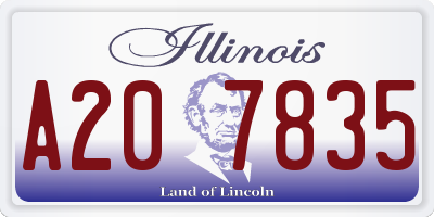 IL license plate A207835