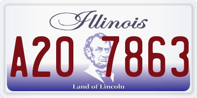 IL license plate A207863