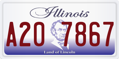 IL license plate A207867