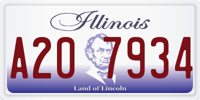 IL license plate A207934
