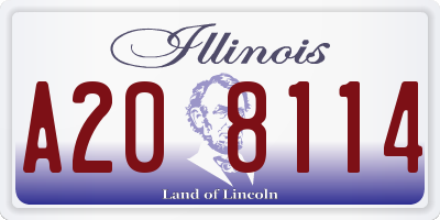 IL license plate A208114