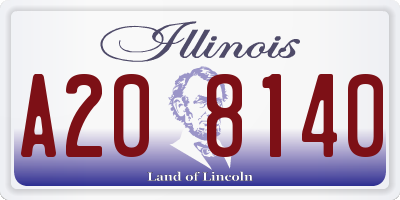 IL license plate A208140