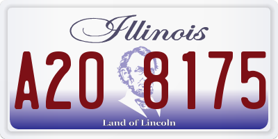 IL license plate A208175