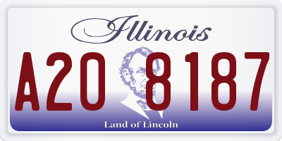 IL license plate A208187