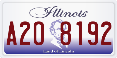 IL license plate A208192