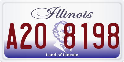 IL license plate A208198