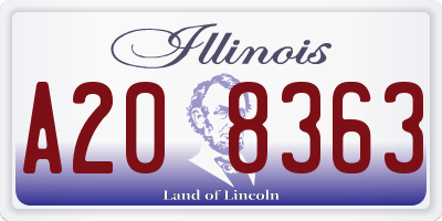 IL license plate A208363