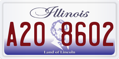 IL license plate A208602