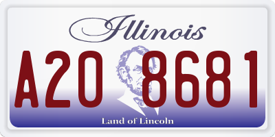 IL license plate A208681