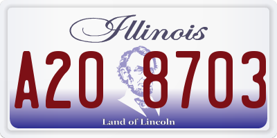 IL license plate A208703