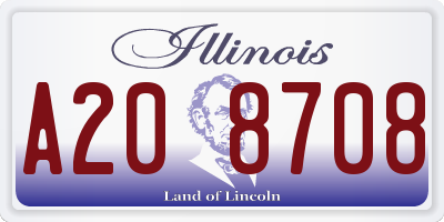 IL license plate A208708
