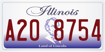 IL license plate A208754