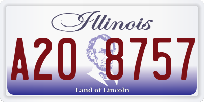 IL license plate A208757