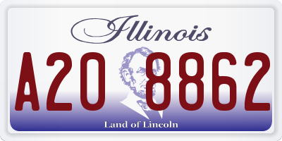IL license plate A208862