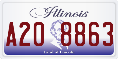 IL license plate A208863