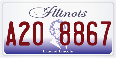 IL license plate A208867