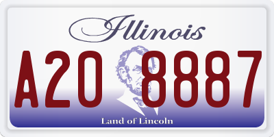 IL license plate A208887