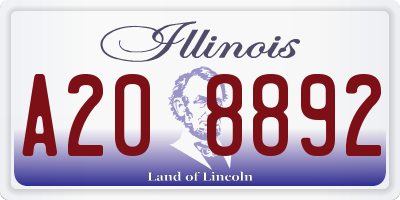 IL license plate A208892