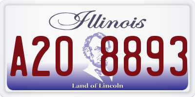 IL license plate A208893